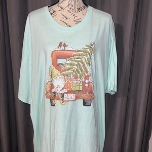 Mint Green Holiday Gnome Graphic T-Shirt